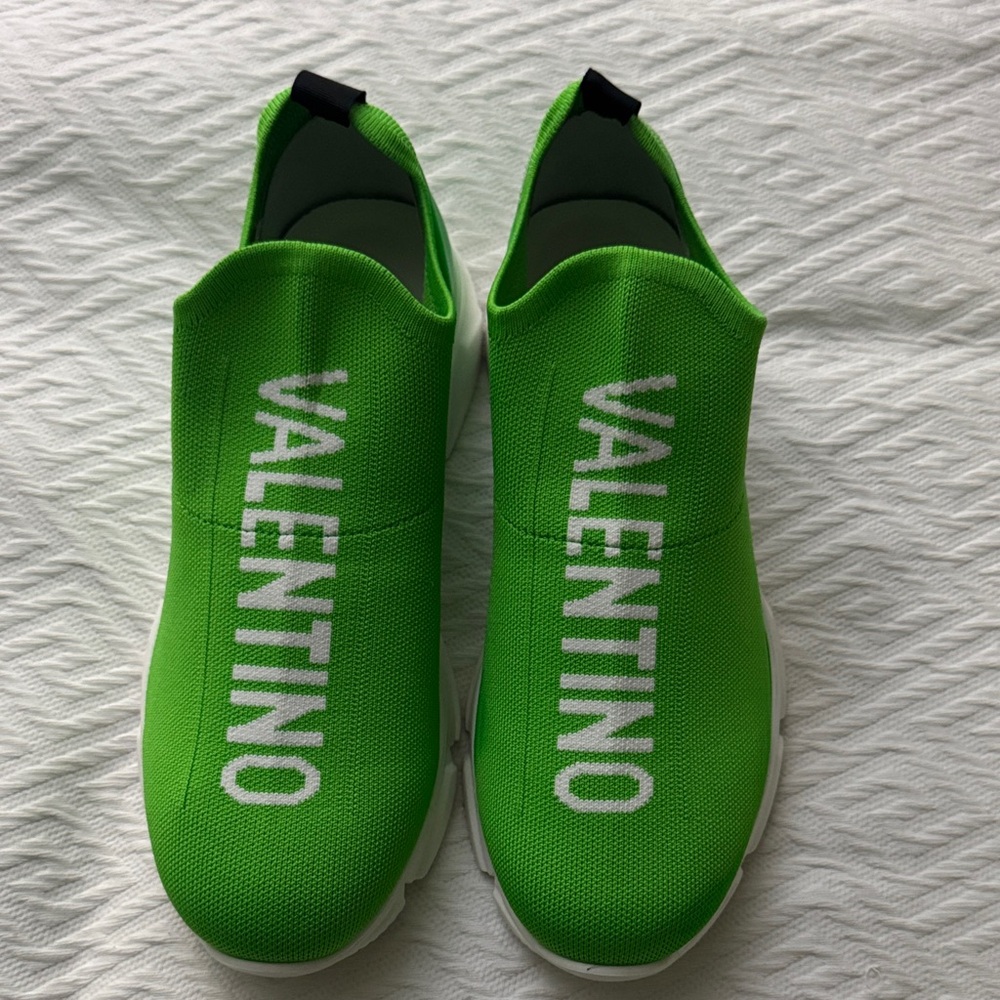 Valentino Vibrant Green Slip-On Shoes